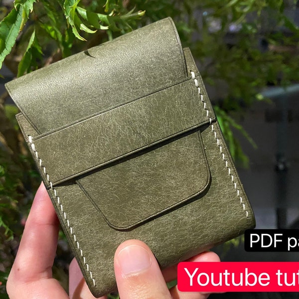 PDF pattern leather cigarette case/ bag - leather DIY - leather pattern - Youtube tutorial