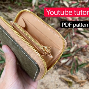 PDF pattern leather zip short wallet - leather DIY - leather pattern - Youtube tutorial