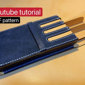 PDF pattern leather pen case (non-box stitching version) - leather DIY - leather pattern - Youtube tutorial