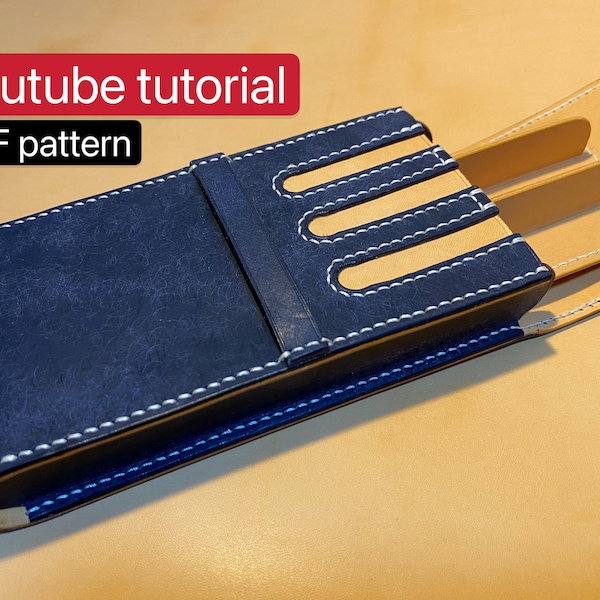 Patron PDF étui à stylos en cuir (version sans piqûre boîte) - DIY cuir - patron cuir - tuto Youtube