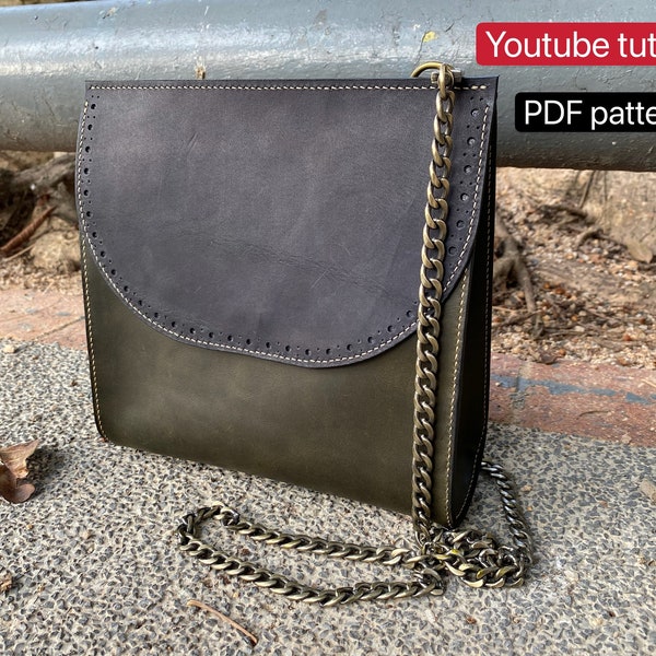 PDF pattern leather bag - leather DIY - leather pattern - Youtube tutorial