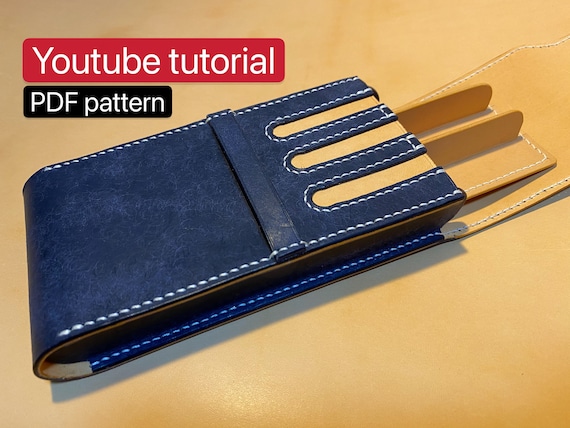 PDF Pattern Leather Pen Case non-box Stitching Version Leather DIY Leather  Pattern  Tutorial 