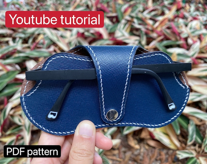 PATTERN - Leathercraft PDF Pattern for Leather Glasses/sunglasses Case