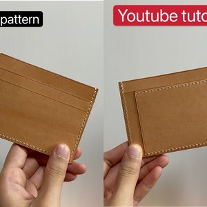 Porta-cartões clássico de couro com padrão PDF - couro DIY - padrão de couro - tutorial do Youtube