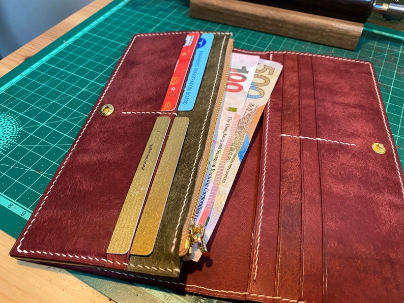 PDF Pattern Leather Long Wallet Leather DIY Leather Etsy