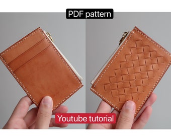 PDF pattern leather woven card holder - leather DIY - leather pattern - Youtube tutorial