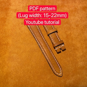PDF pattern leather watch strap (15-22mm)
