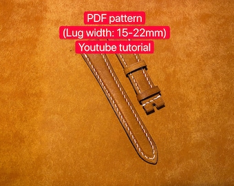 PDF Schnittmuster Leder Uhrenarmband (15-22mm)