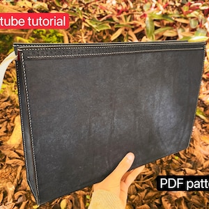 PDF pattern leather laptop case /bag - leather DIY - leather pattern - Youtube tutorial