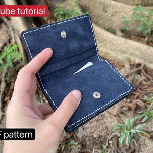 PDF pattern card holder - card wallet - minimalist - leather DIY - leather pattern - Youtube tutorial