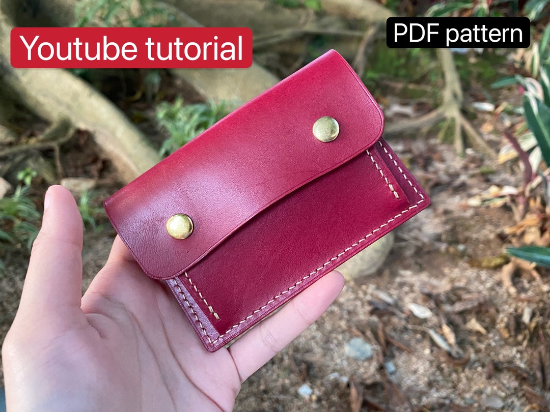 PDF Pattern Leather Coin Purse - Card Holder - Leather DIY - Leather ...
