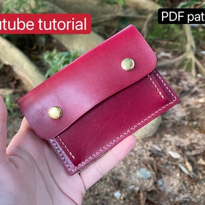 PDF Schnittmuster Leder Geldbörse - Kartenhalter - Leder DIY - Schnittmuster - Youtube Tutorial
