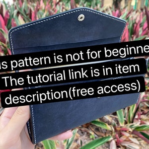 PDF pattern leather long wallet flap wallet leather DIY leather pattern Youtube tutorial image 3