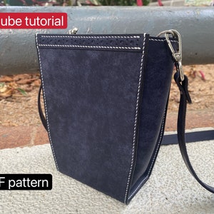 PDF pattern leather phone bag - leather DIY - leather pattern - Youtube tutorial