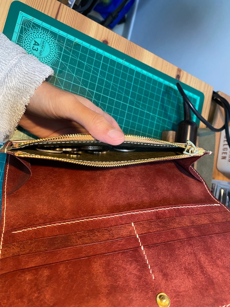 PDF Pattern Leather Long Wallet Leather DIY Leather Etsy