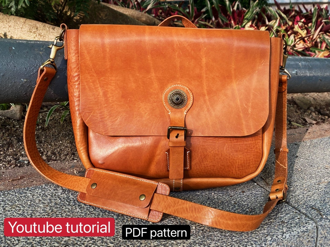 PDF Pattern Leather Mail Bag/ Messenger Bag Leather DIY Leather Pattern