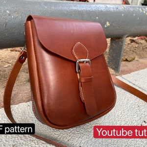 PDF pattern leather cross body bag - leather DIY - leather pattern - Youtube tutorial