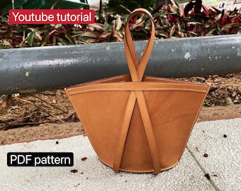 PDF pattern dumpling clutch bag v2- leather DIY - leather pattern - Youtube tutorial