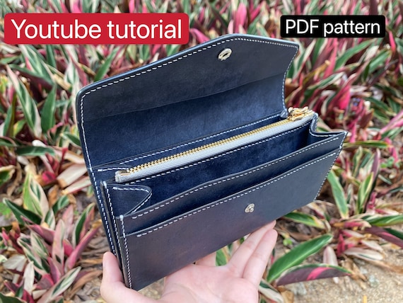 PDF Pattern Leather Long Wallet Flap Wallet Leather DIY 