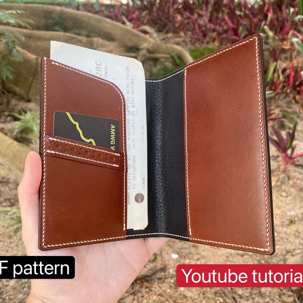 PDF pattern leather passport holder - leather DIY - leather pattern - Youtube tutorial