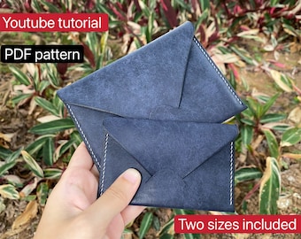 PDF pattern card holder - card holder - passport holder - minimalist - leather DIY - leather pattern - Youtube tutorial