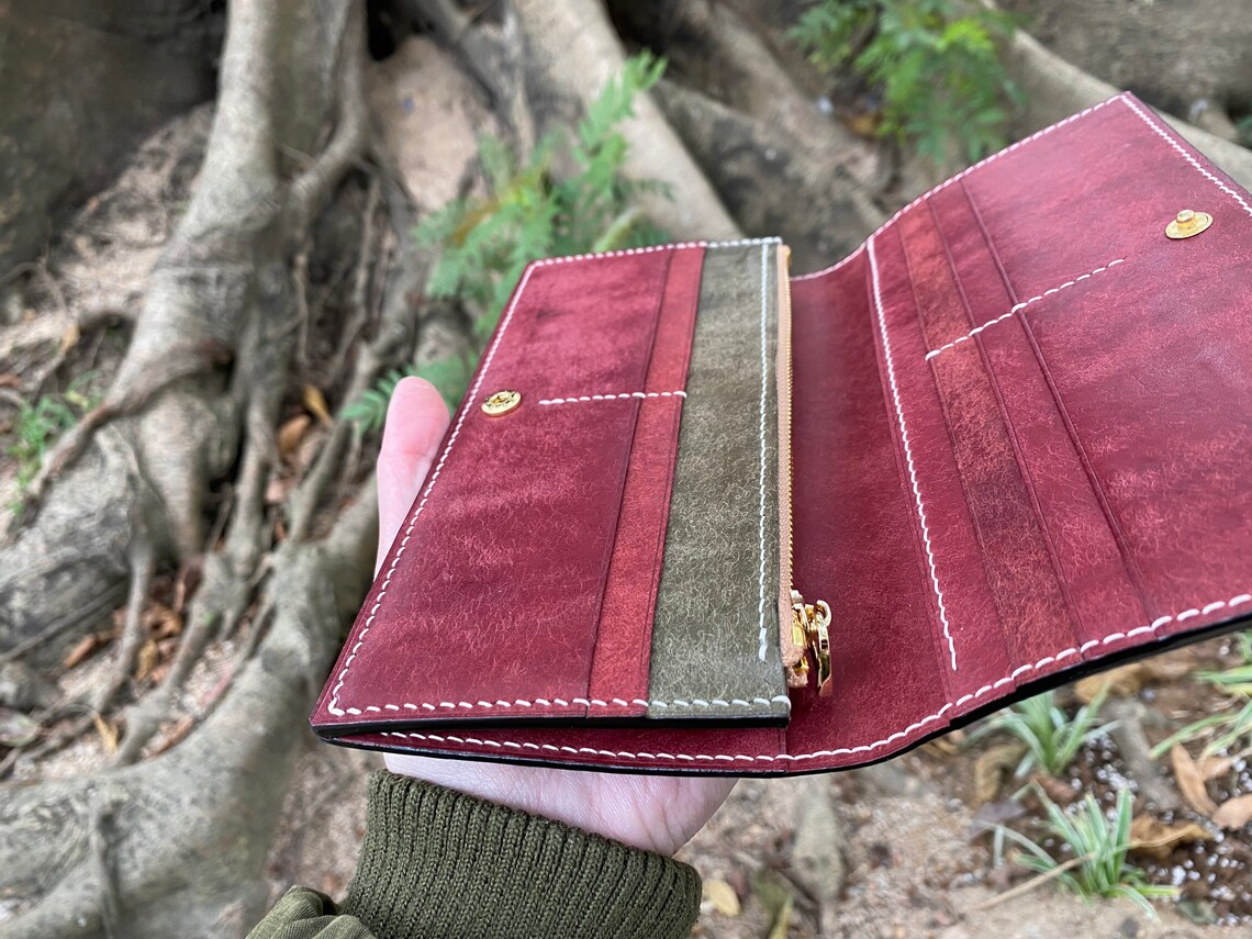 PDF pattern leather long wallet leather DIY leather Etsy