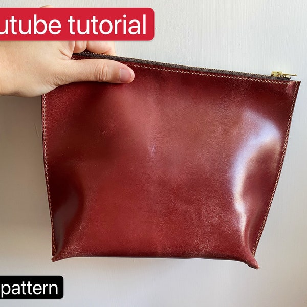 PDF pattern leather pouch - leather DIY - leather pattern - Youtube tutorial