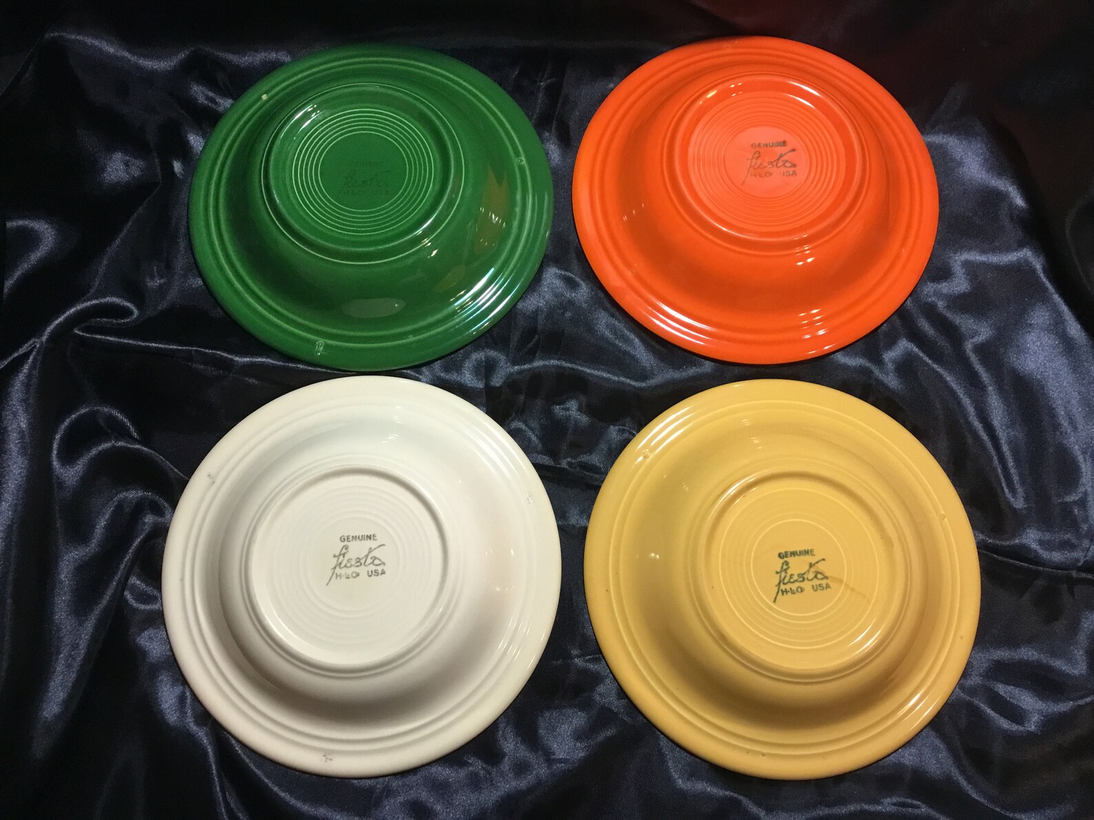 Vintage fiesta Ware flat rimmed soup bowl deep dish red green Etsy