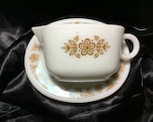 Pyrex Butterfly Gold gray and plate 77 U 77 B free USA shipping