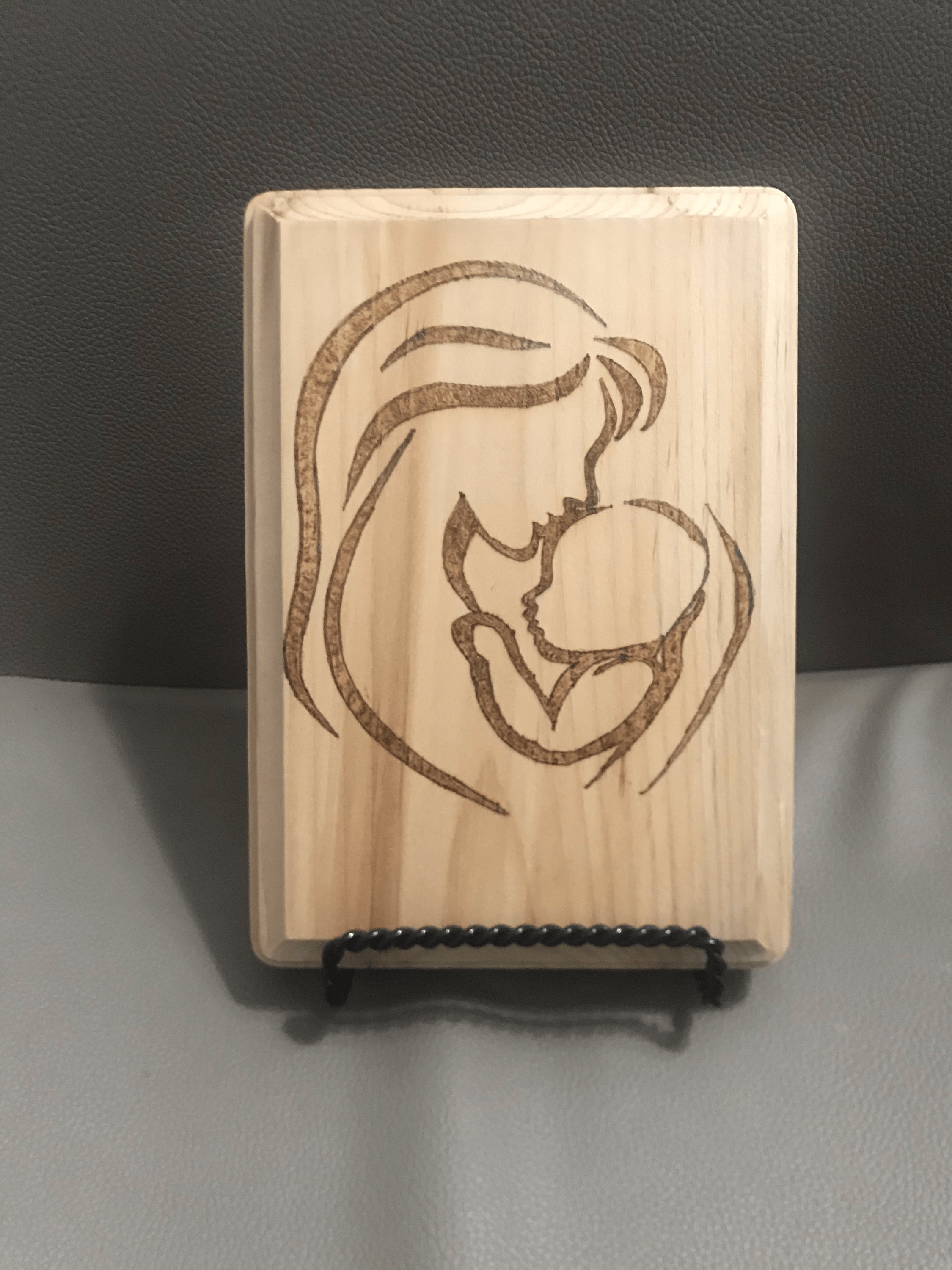Wood Burning Mom and baby Mother's Day Gift Home | Etsy