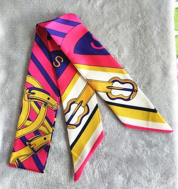 Twilly scarf neckerchief for handbag handle silk ribbon band for
