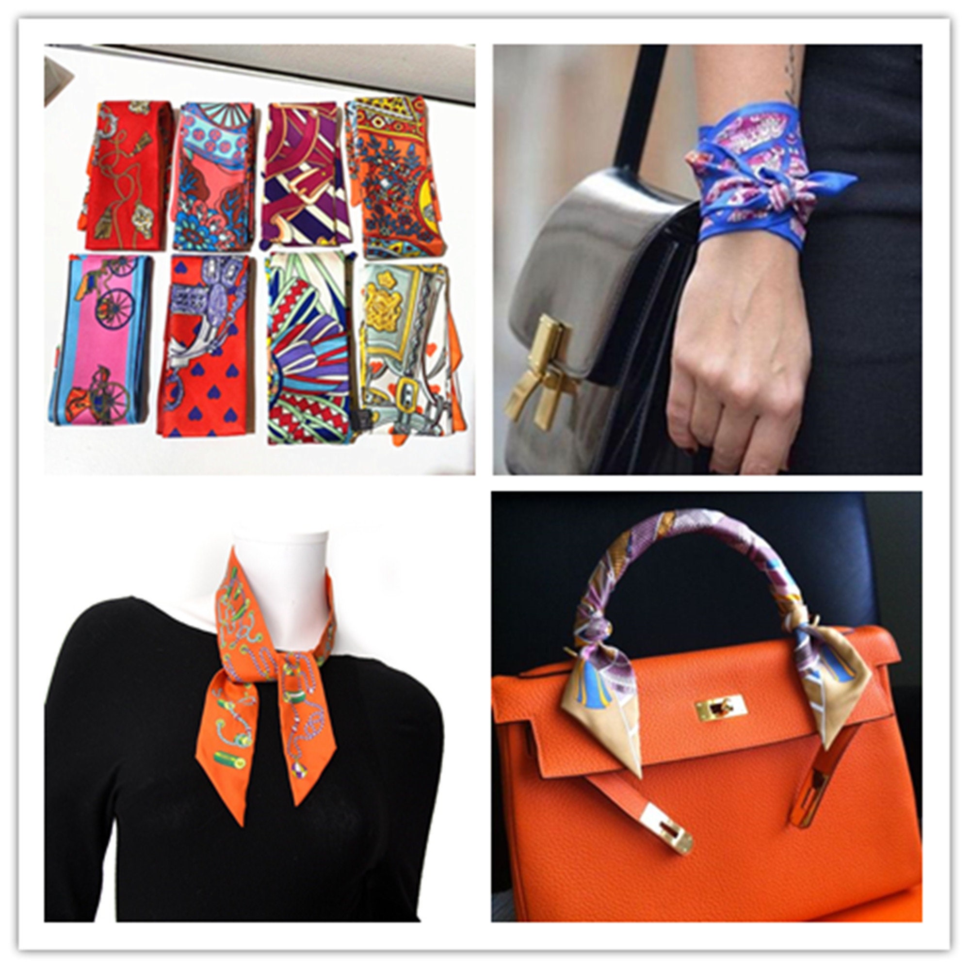 For Hermes Silk Scarf Bag Handle Handbag Handle Wrap Ribbon Arm