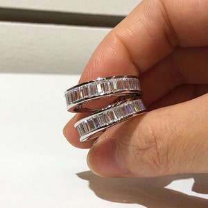 New Handmade Crystal Art Deco Vintage Channel Baguette Style Ring