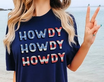 Patriottische cowgirl shirt western thema 4 juli shirt Independence Day T-shirt patriot shirt Amerika shirt rood witte en blauwe howdy shirts