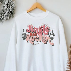 Jingle Bell Rockin Skeleton Rocker Christmas Shirt Christmas Sweatshirts Christmas Sweater Ugly Christmas Sweaters Cute Christmas Sweatshirt