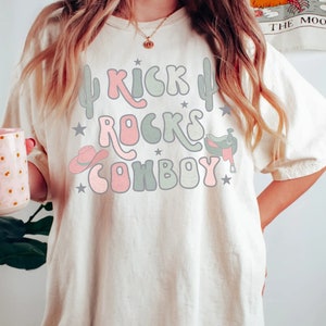 Cowgirl-Shirt Western Distressed Retro Grafik T-Shirt Yeehaw Cowboy Komfort Farben T-Shirt Übergroße Vintage Rodeo Country Songs