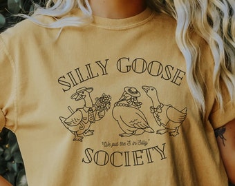 Fånig gås komfortfärger skjorta rolig gåskjorta gäss fågelskjorta skjortor med talesätt Honker skjortor rolig gåsälskare t-shirt vintage fågel