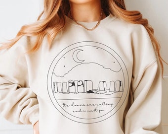 Craig Na Dun Sudadera Escocia Viaje Jersey Standing Stones Camisas escocesas Serie de libros Camisa inspirada para mujeres o hombres Regalo Libros Smut