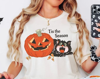Retro Halloween Shirt Vintage Black Cat Halloween Pumpkin Shirts Halloween Tshirts Halloween T Shirts Halloween Tshirt Halloween Hoodies