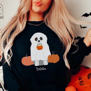 Halloween Sweatshirts Boo Dogs Halloween Crewneck Halloween Dog Shirt Funny Halloween Ghost Shirts Halloween Sweater ST BERNARD Dog Lover