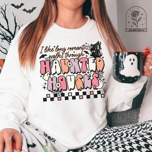 Halloween Sweatshirt Halloween Shirts Funny Halloween Shirts Retro Halloween Shirt Crewneck Halloween Shirt Haunted House Shirt Womens Fall