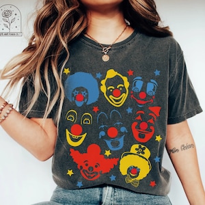 Clowncore Tshirt Clown Shirts Clown Faces Funny Clowns Shirt Circus Shirt Clown Core Clown Lover T-Shirt Gift for Circus Fan Primary Colors