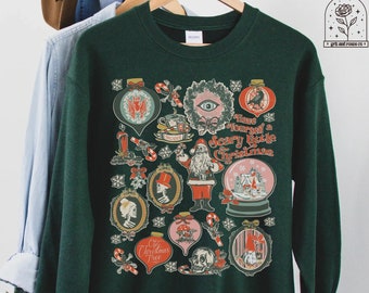 Sweat-shirt de Noël effrayant Chemise de Noël gothique victorien Tshirt Krampus Goth Noël sombre Noël effrayant d'Halloween Noël effrayant
