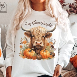 Highland Kuh Shirt Kuh Shirt Kuh Pullover Country Shirt Herbst Sweatshirts Heu Es Kürbis Herbst Highland Kuh Sweatshirt Tier Shirt Bauernhof Tee