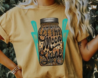 Cowboy Comfort Colors T-shirt Moonshine-skjorta Cowgirl-skjorta Western Distressed Retro Graphic Tee Yeehaw Oversized Vintage Rodeo Country Song