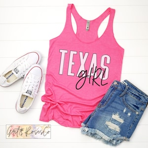 Texas Shirt, Texas Tank Top, Dallas Shirt Women, Houston TShirt, Austin TX, Racerback, Texas Girl Shirt, Spring Break Shirts, College Gift