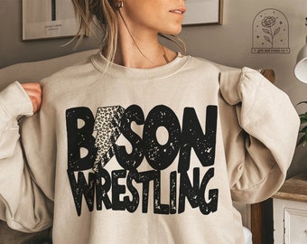 CUSTOM TEAM Wrestling Sweatshirt Wrestling Mom Shirt Crewneck Sweatshirts Sports Support Game Day Coach Shirt Wrestling School Pride Tee