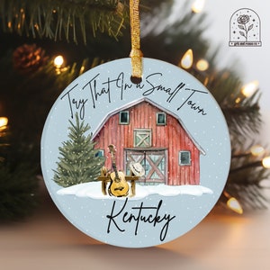 Kentucky Christmas Ornament Western Small Town Song Christmas Ornament Kentucky Gift CUSTOM Any Location Ornaments Country Christmas Gifts