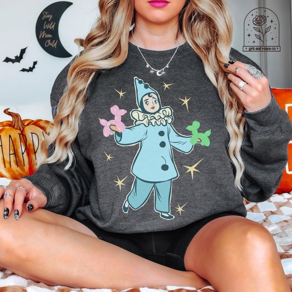 Pastel Pierrot Clown Sweatshirt Clowncore Crewnecks Clown Shirts Clown Shirt Cute Clown Lover Gift Clown Core Clown Costume Halloween Shirts