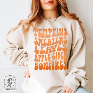Pumpkin Sweatshirts Fall Crewneck Sweatshirt Fall Pullover Halloween Sweater Halloween T-Shirt Pumpkin Patch Sweatshirt Fall Sweaters Tees